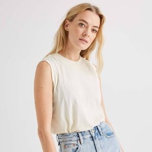 Richer Poorer White Sage Muscle Tank